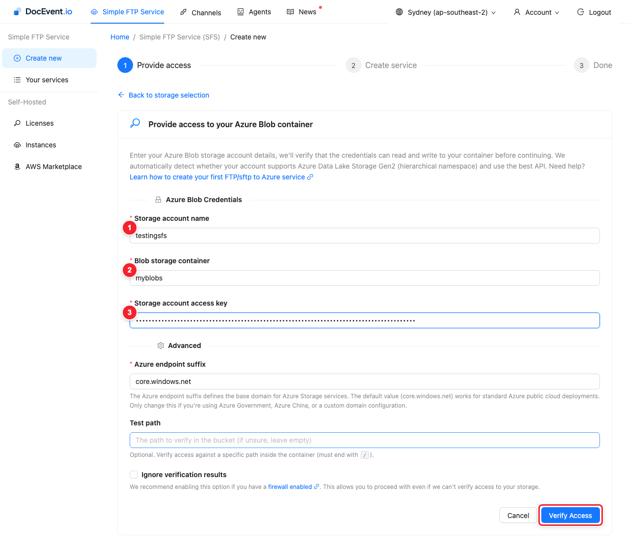 Provide access to your Azure Blob container